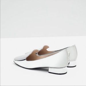 Zara silver loafers